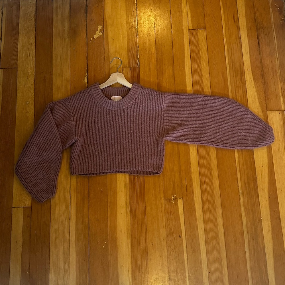 Cozy Cropped Mauve Sweater